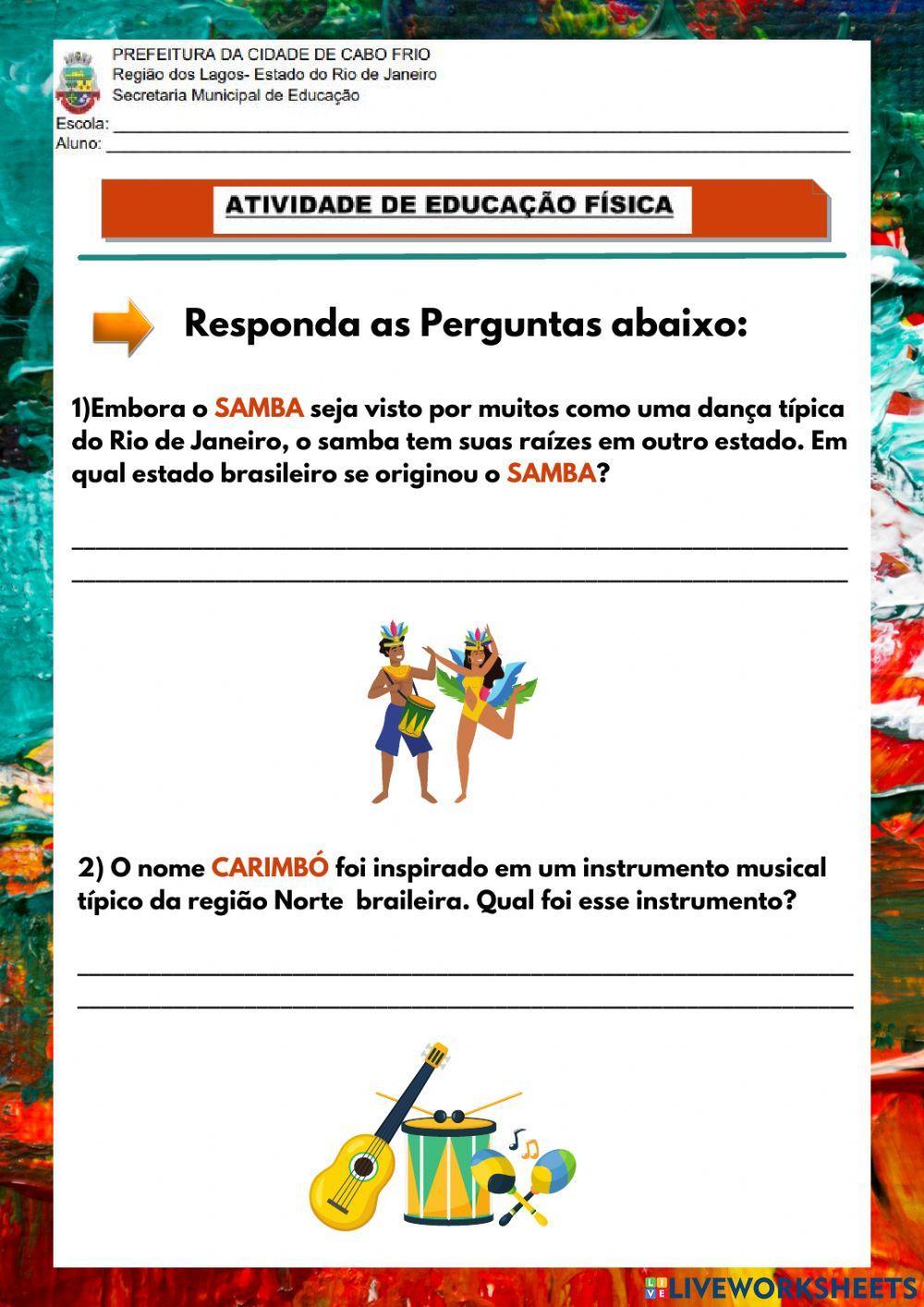 Danças brasileiras - samba e carimbó