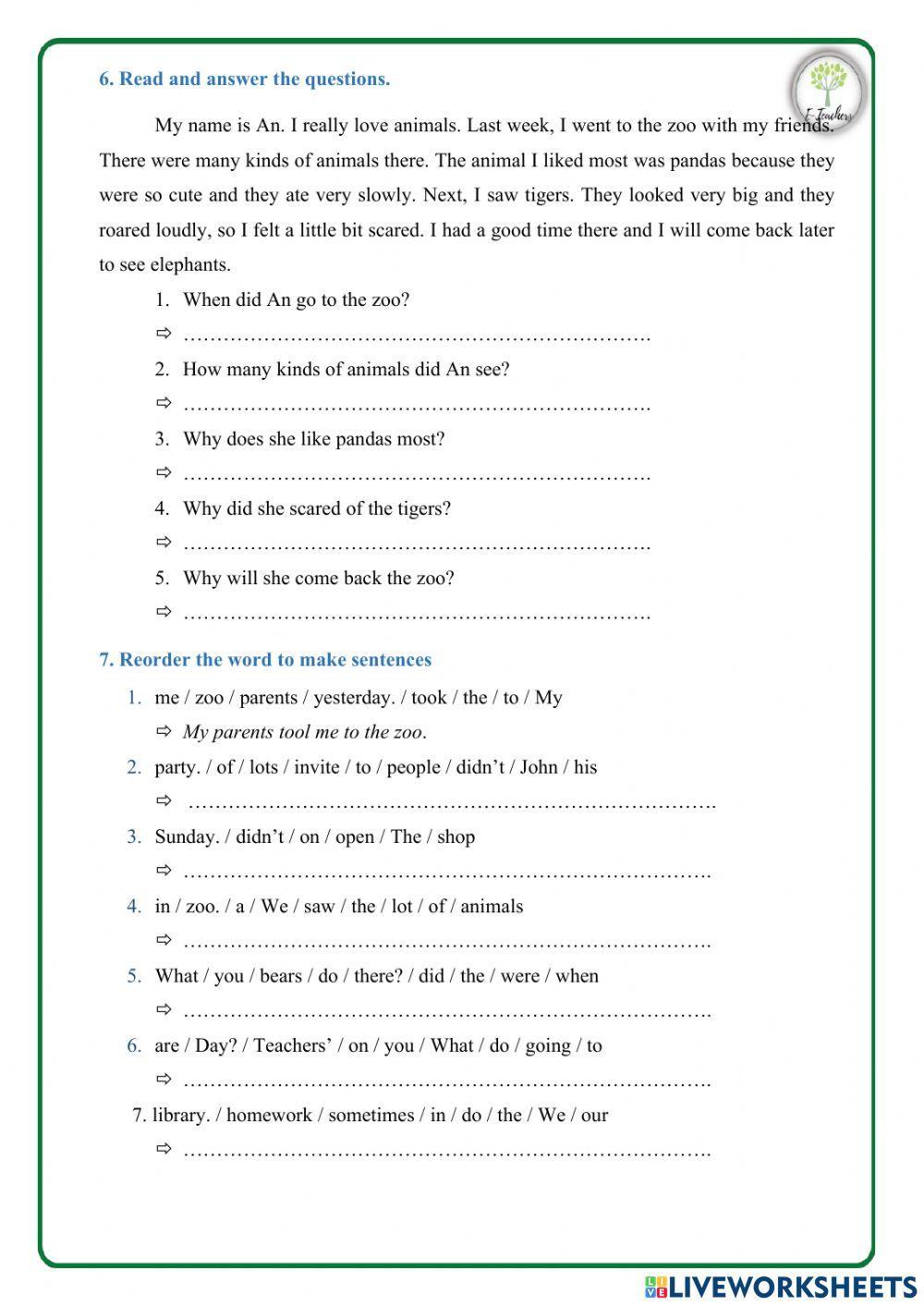 Final exam grade 5 - test 1