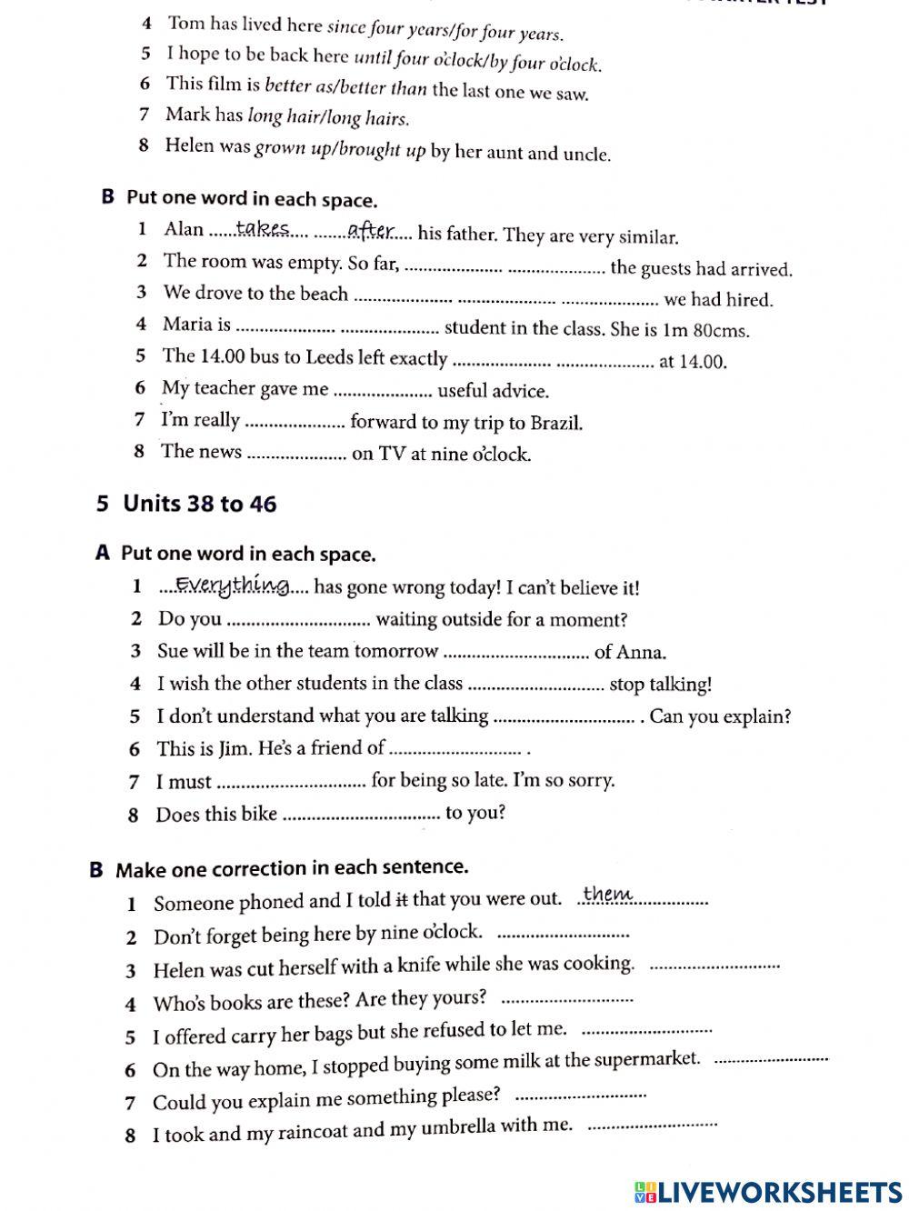 Grammar starter Test B2