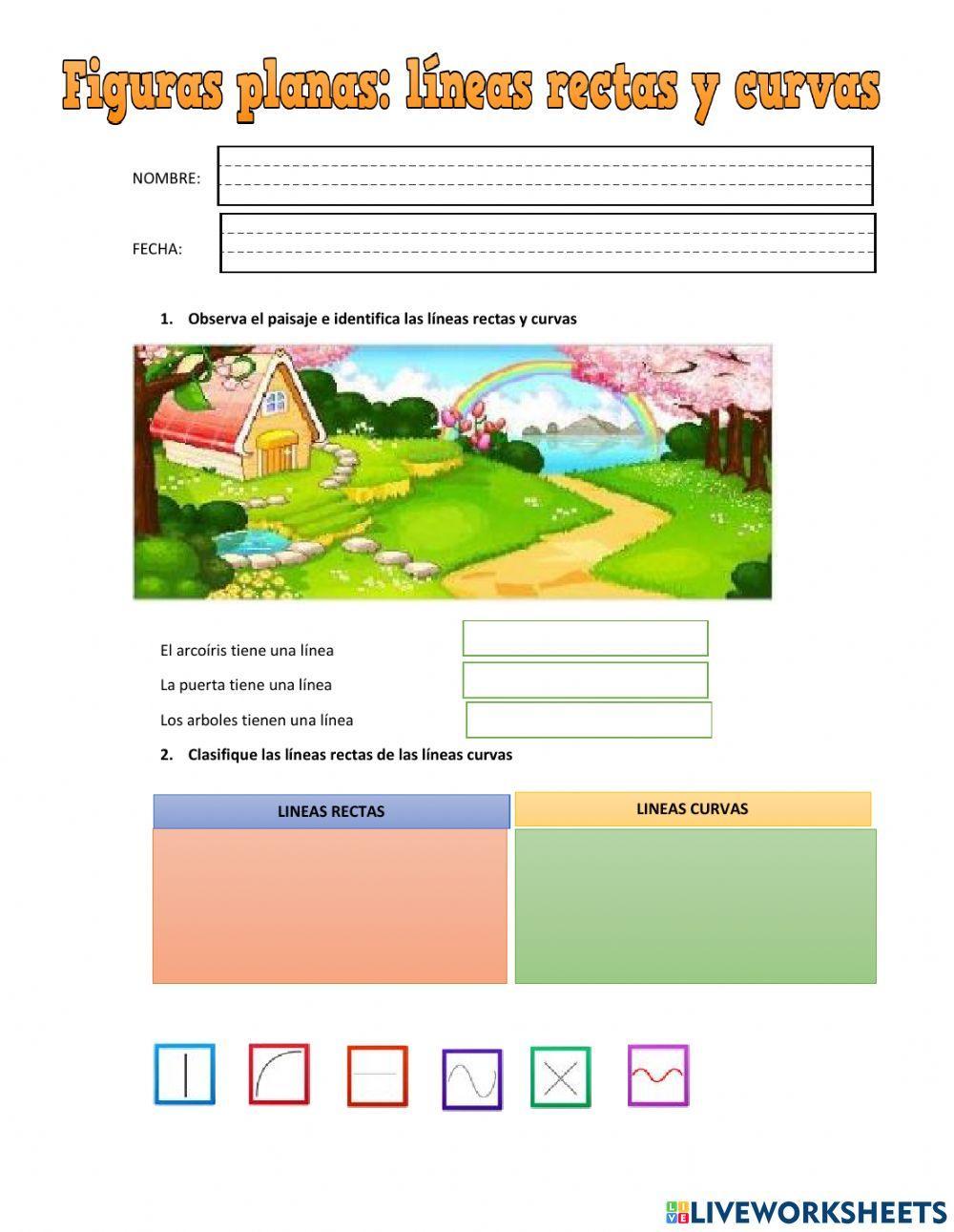 Figuras planas: líneas rectas y curvas