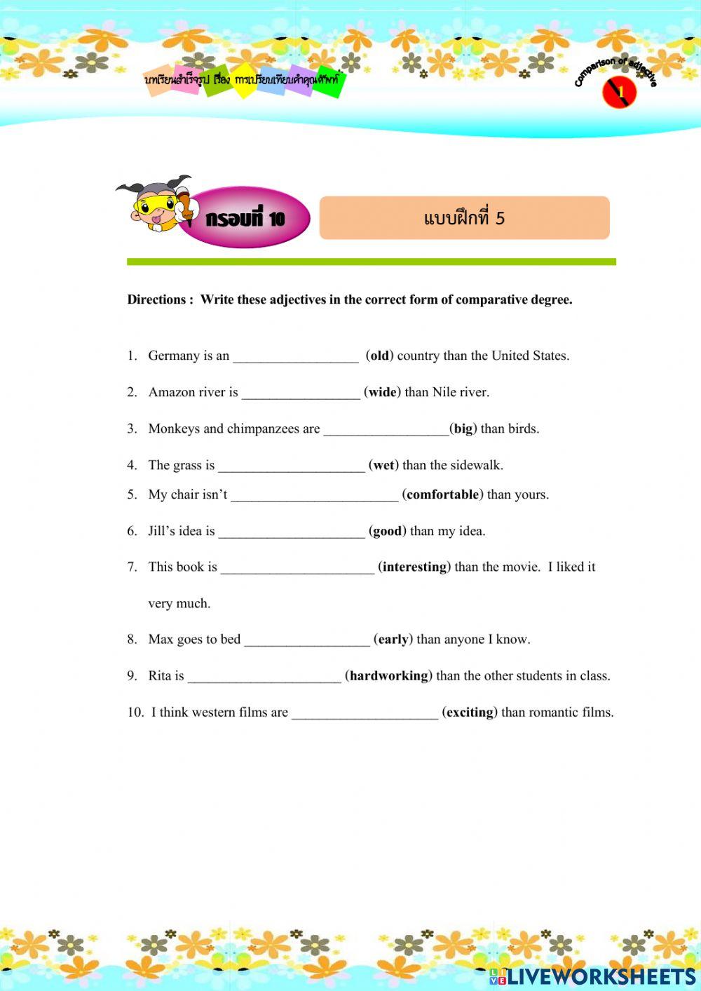 Comparison of adjective