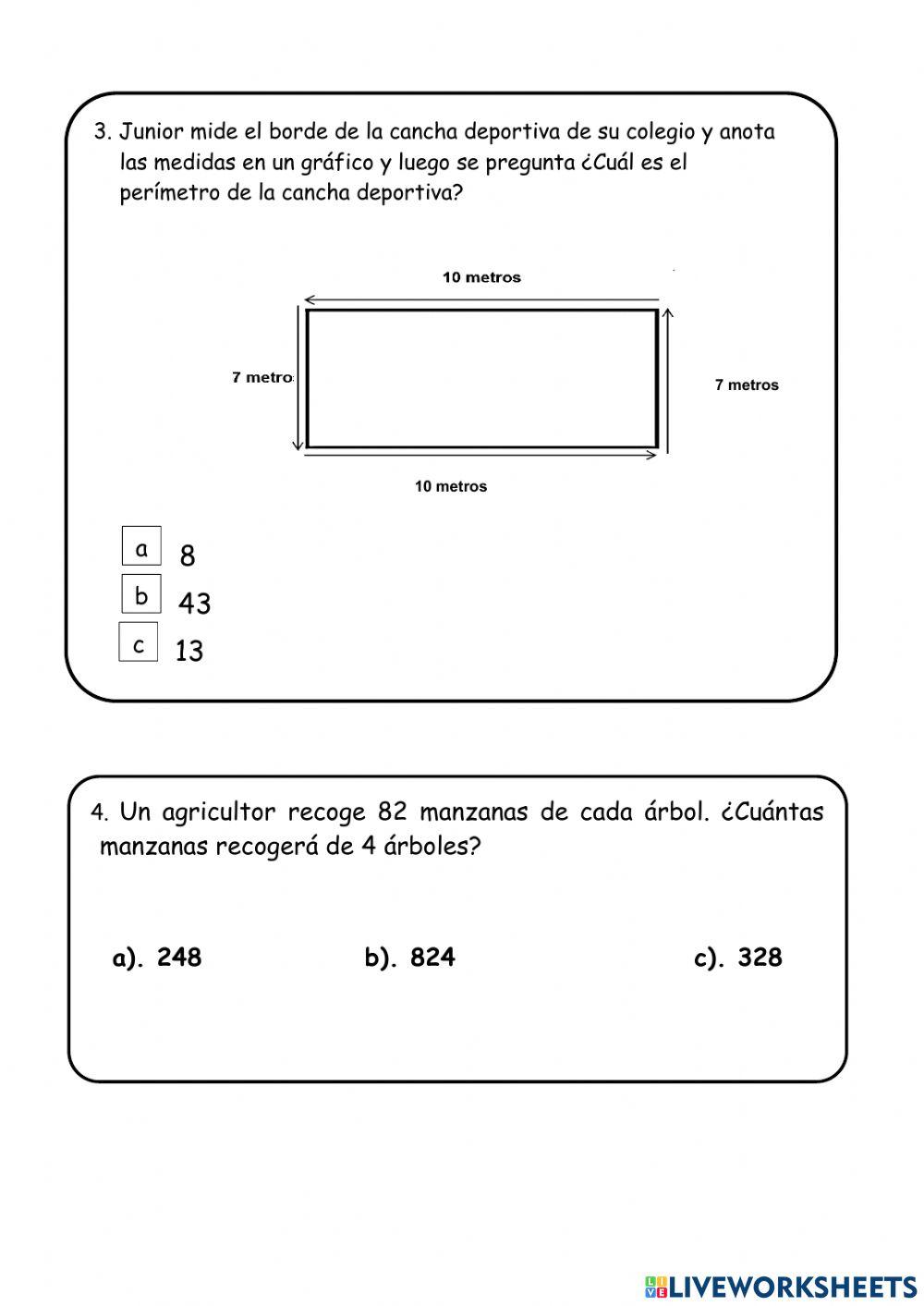 Evaluación de matematica