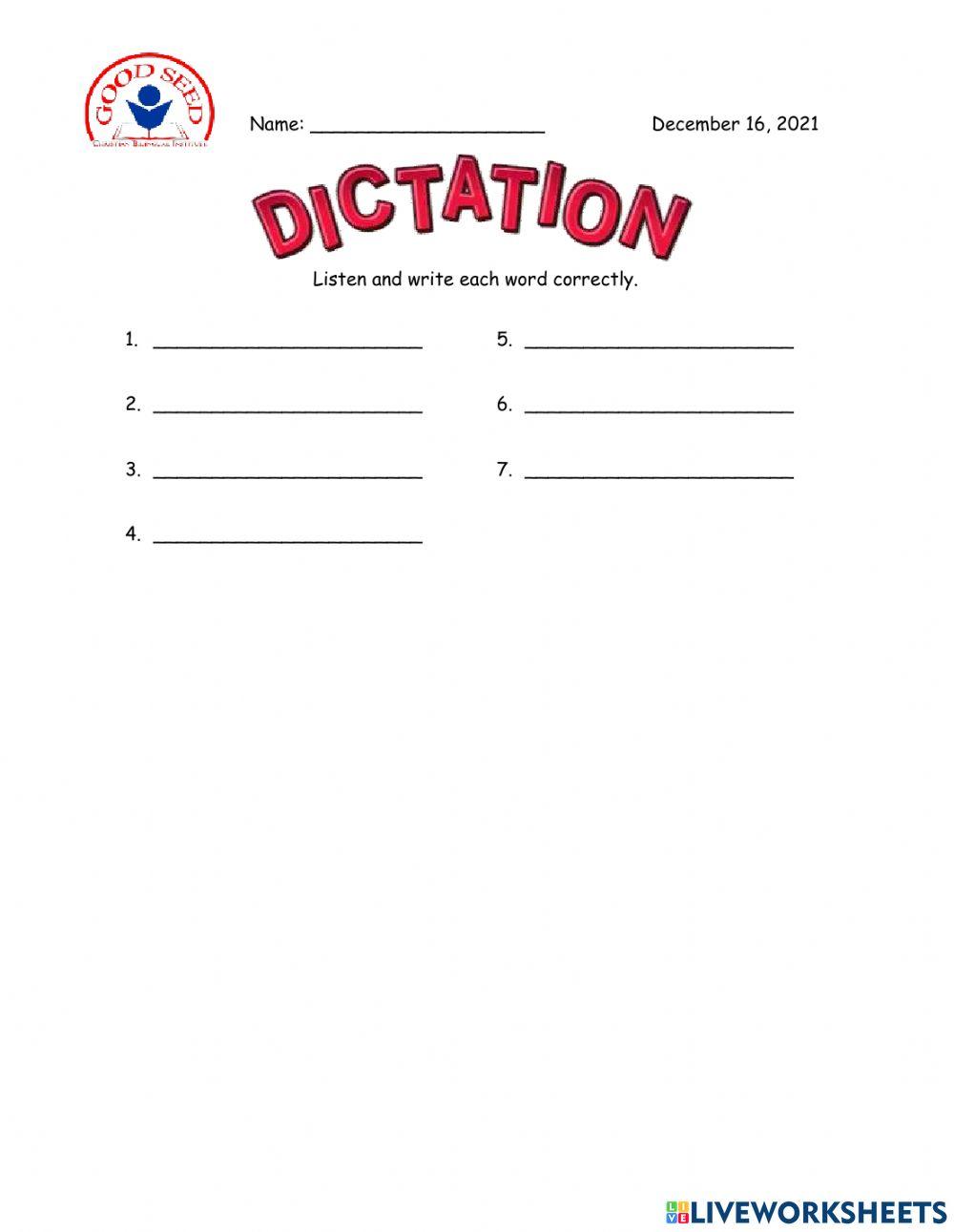 Dictation 12-16