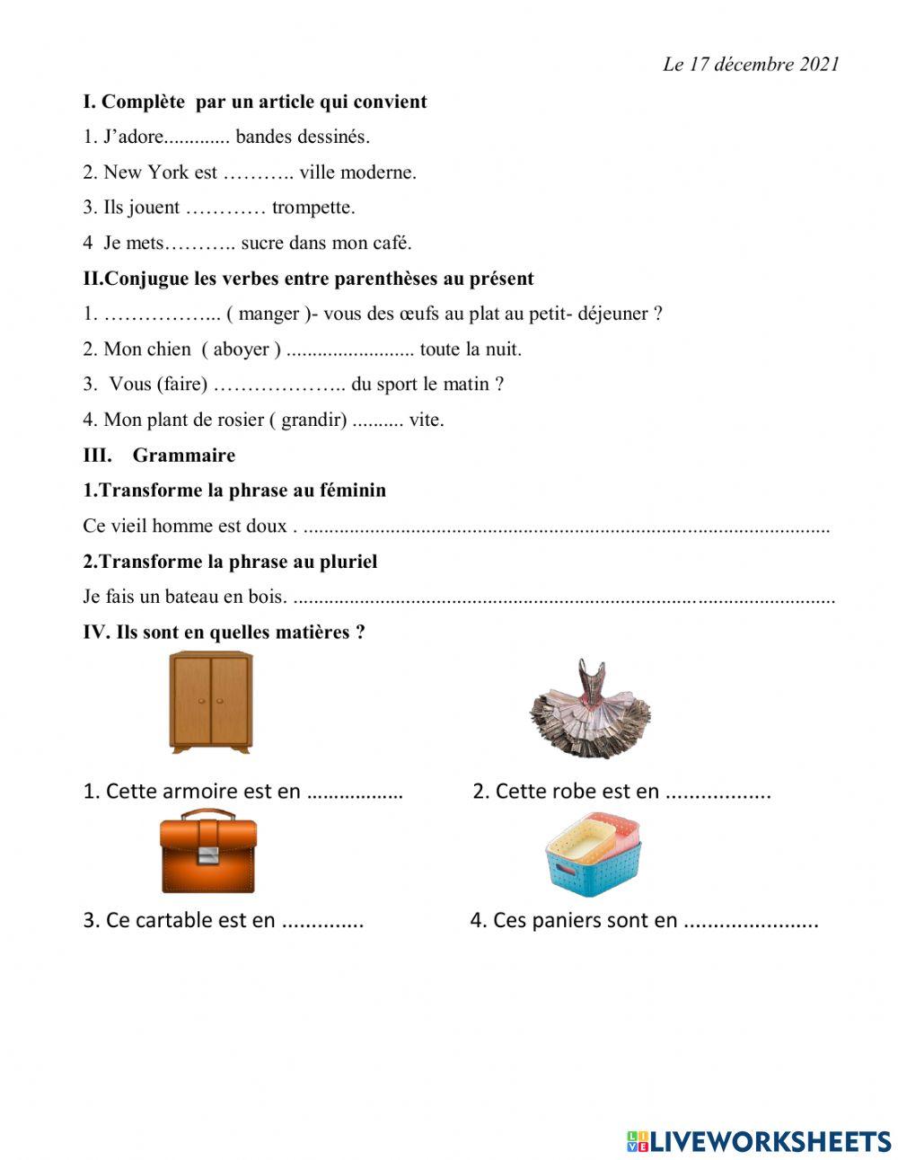 Connaissances de langue