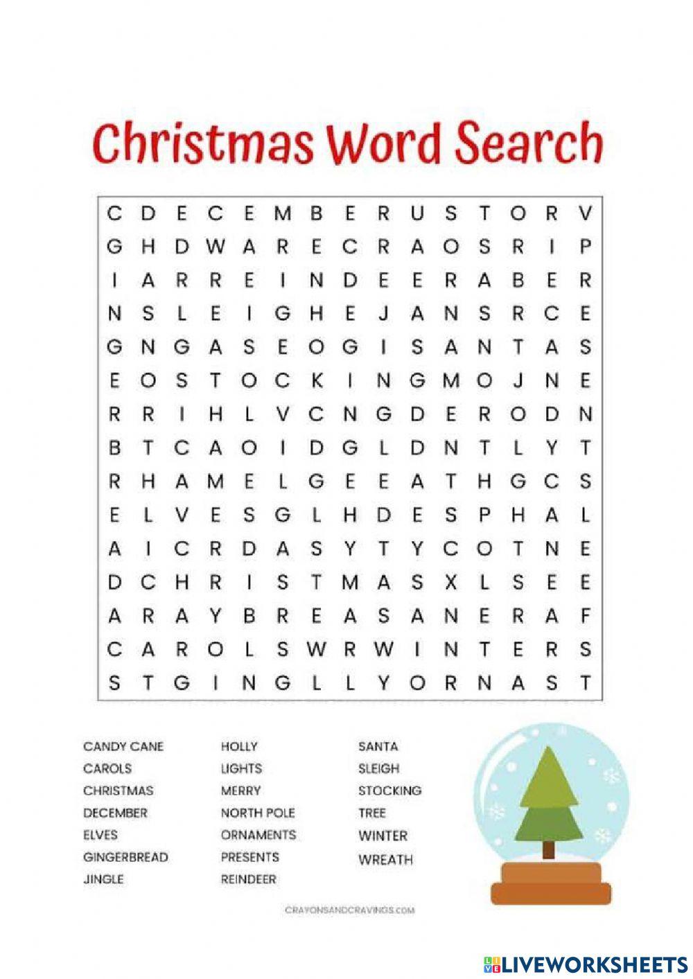 Xmas wordsearch