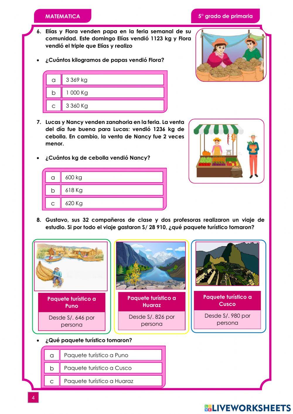 Evaluacion 5to grado 2021