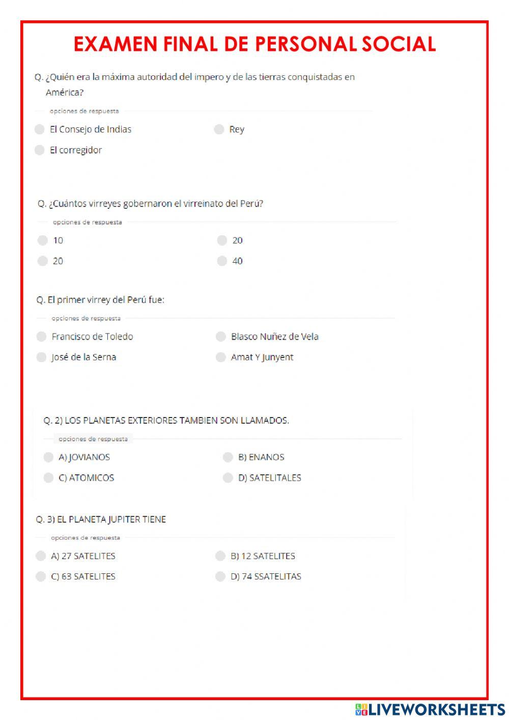 Examen final de persona social