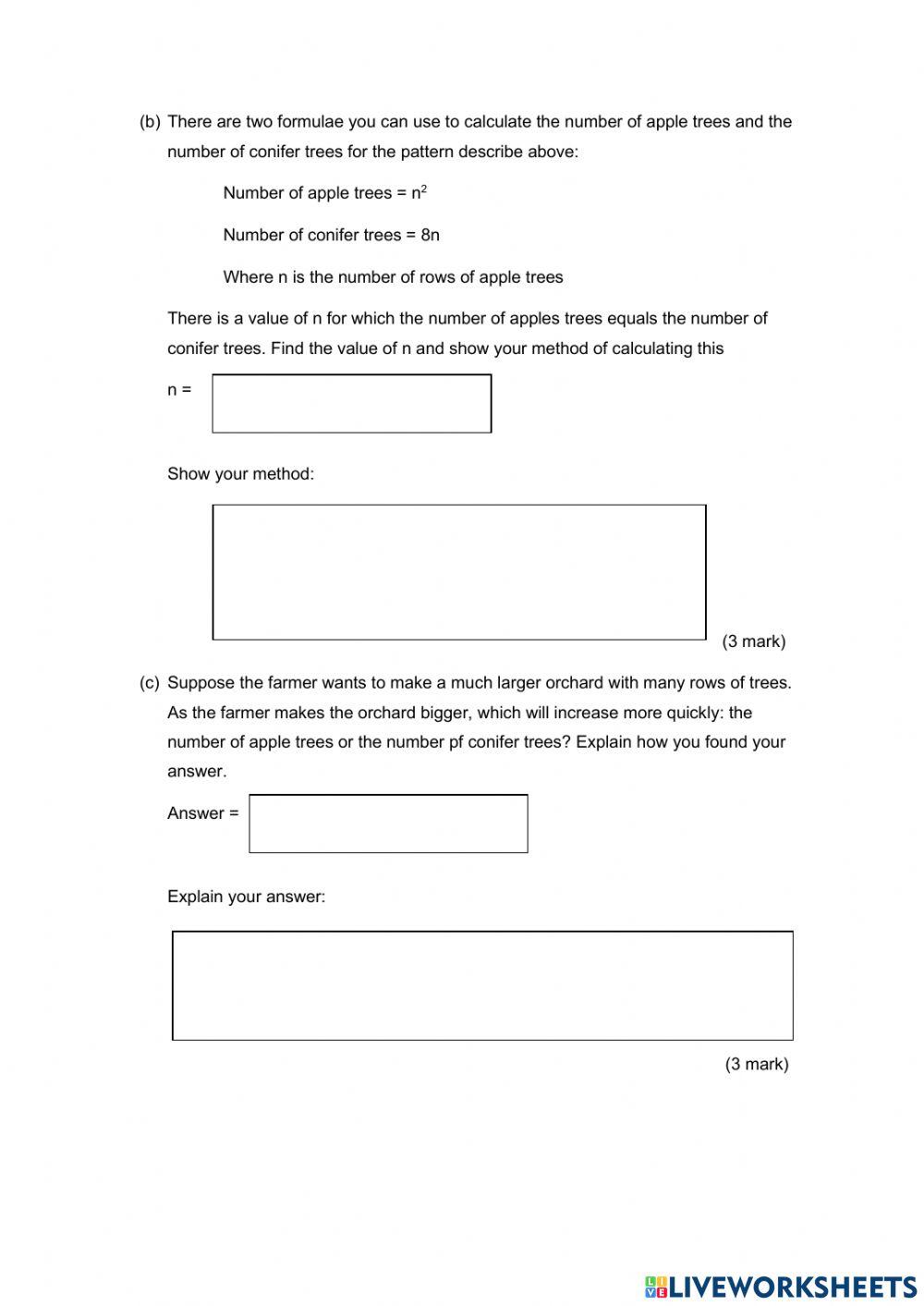 Math test form 4