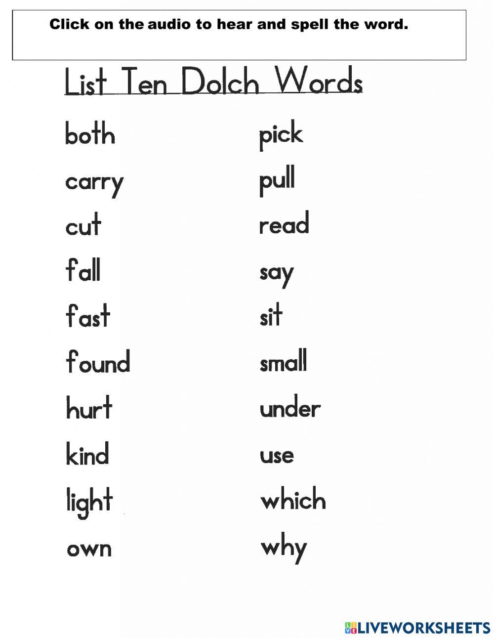 Spelling list