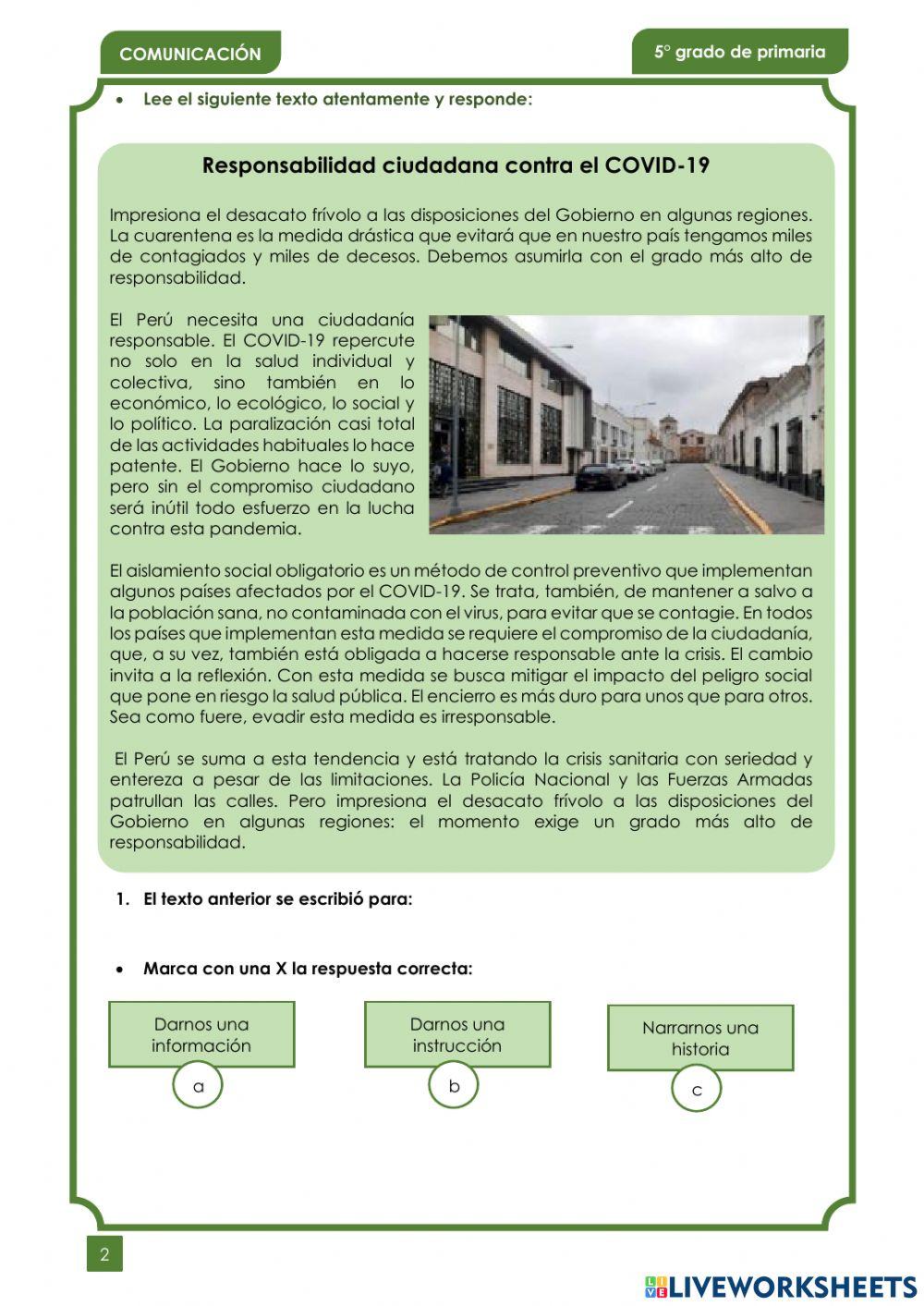 Evaluacion final de comunicacion 5to