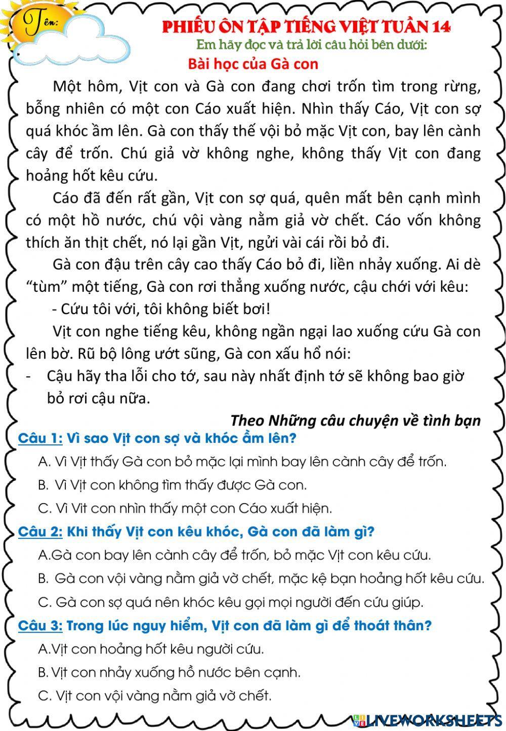 BTCT Tuần 14 BTCT Tuần 14