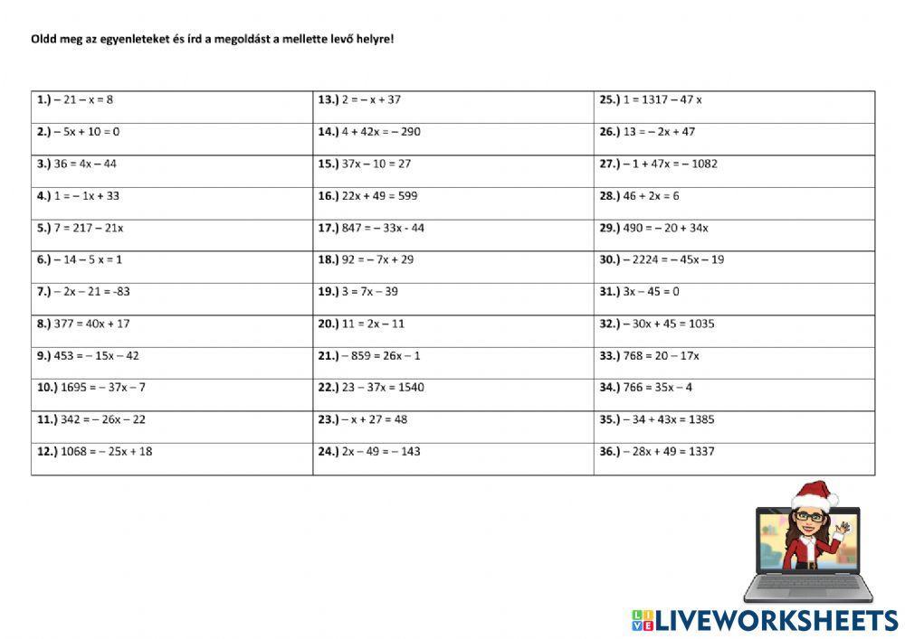 Egyenletek megoldása