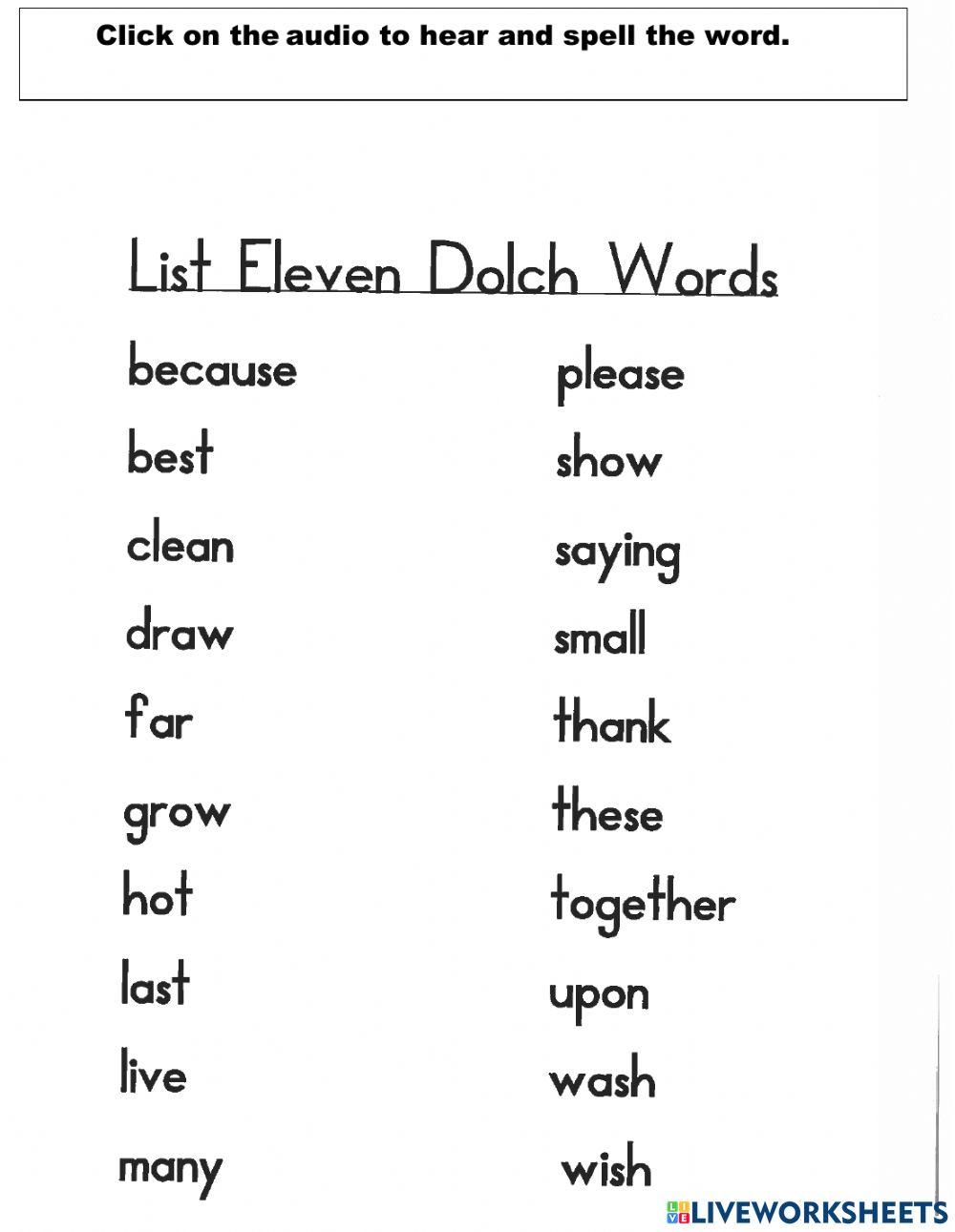 Spelling list
