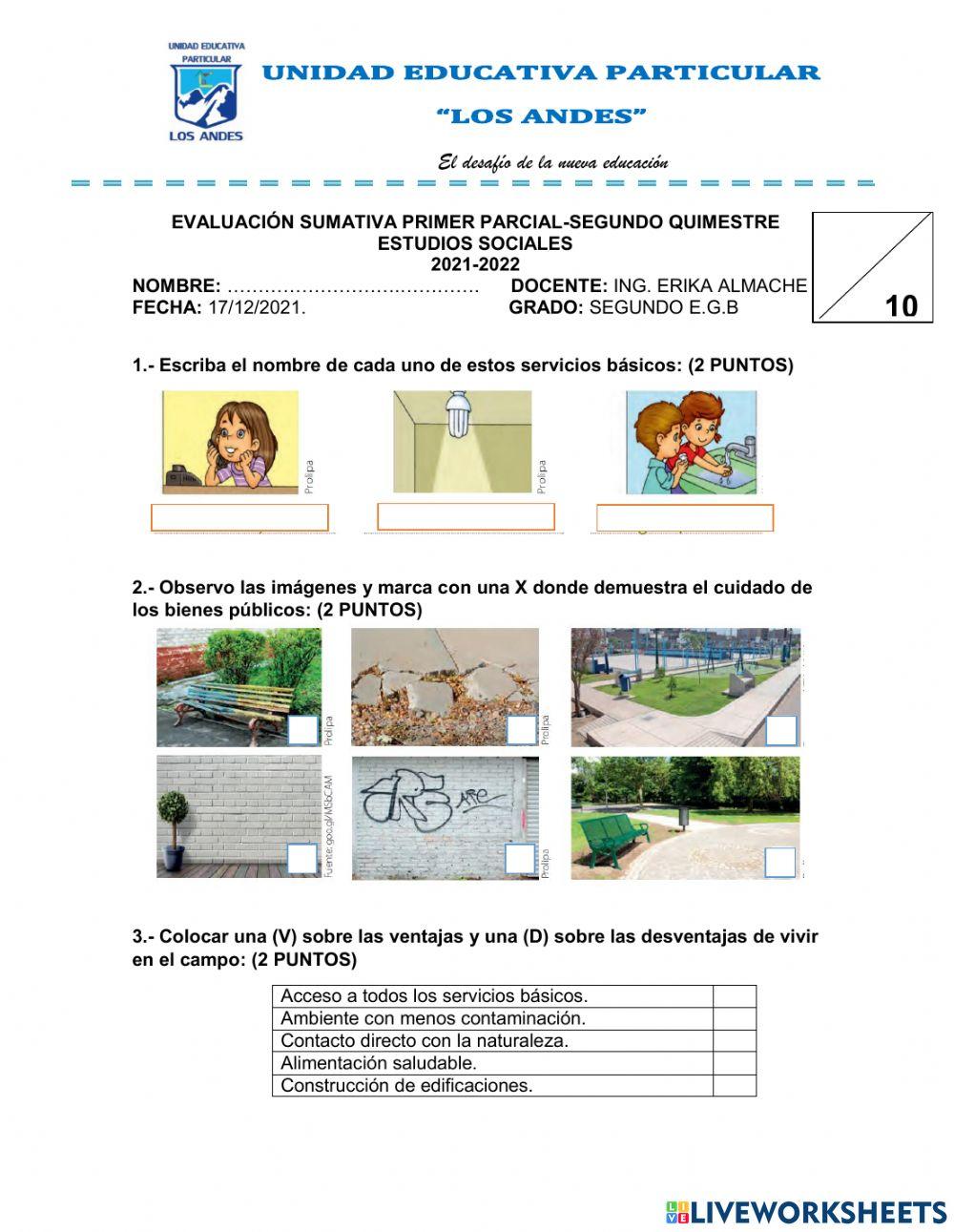Evaluacion del 1er parcial-2do quimestre