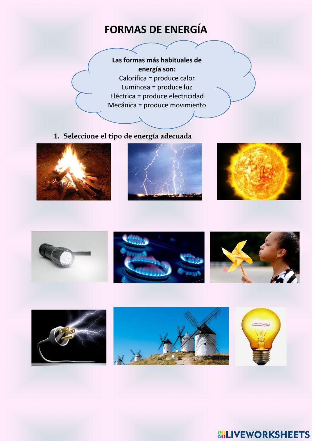 Formas de energía Formas de energía