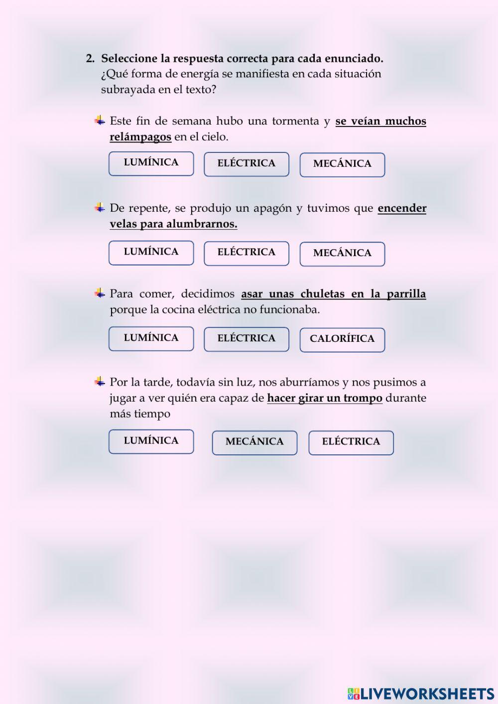 Formas de energía Formas de energía