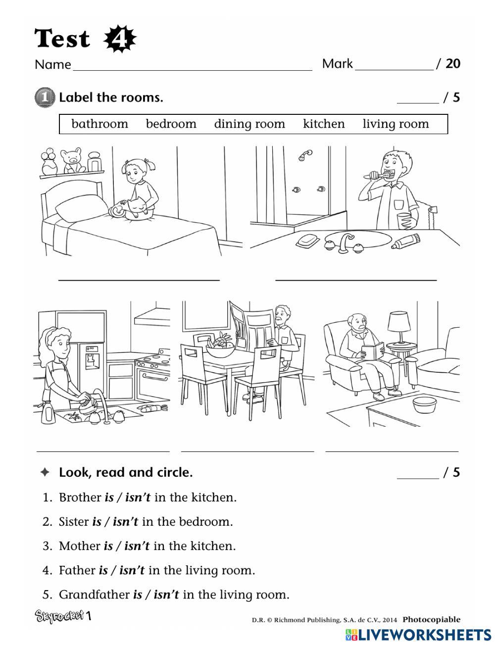 SKYROCKET 1 TEST UNIT 4 online exercise for | Live Worksheets