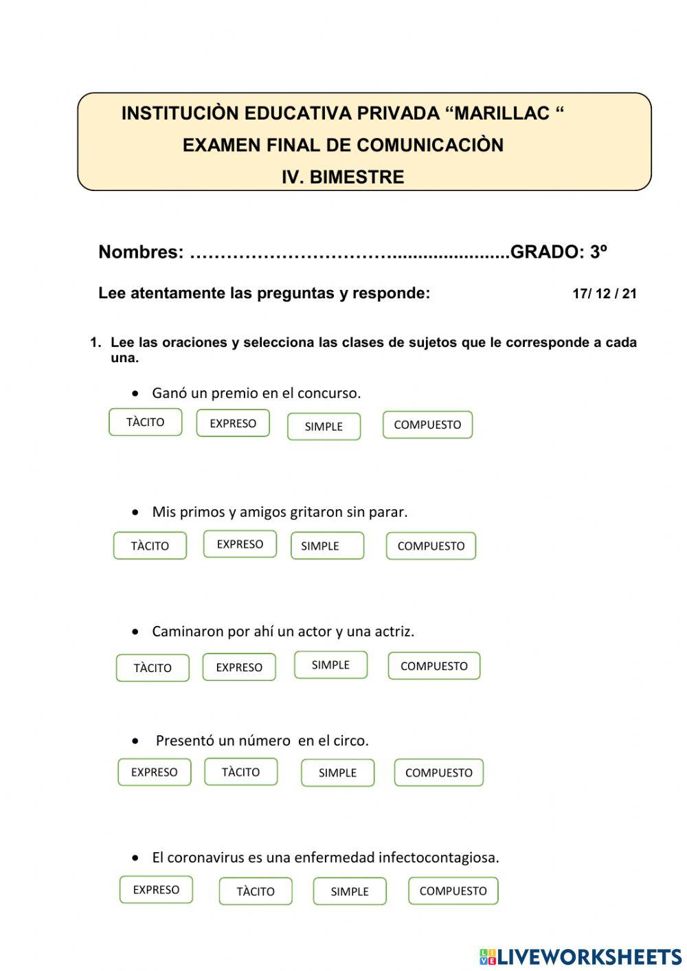 Evaluaciòn de comunicaciòn