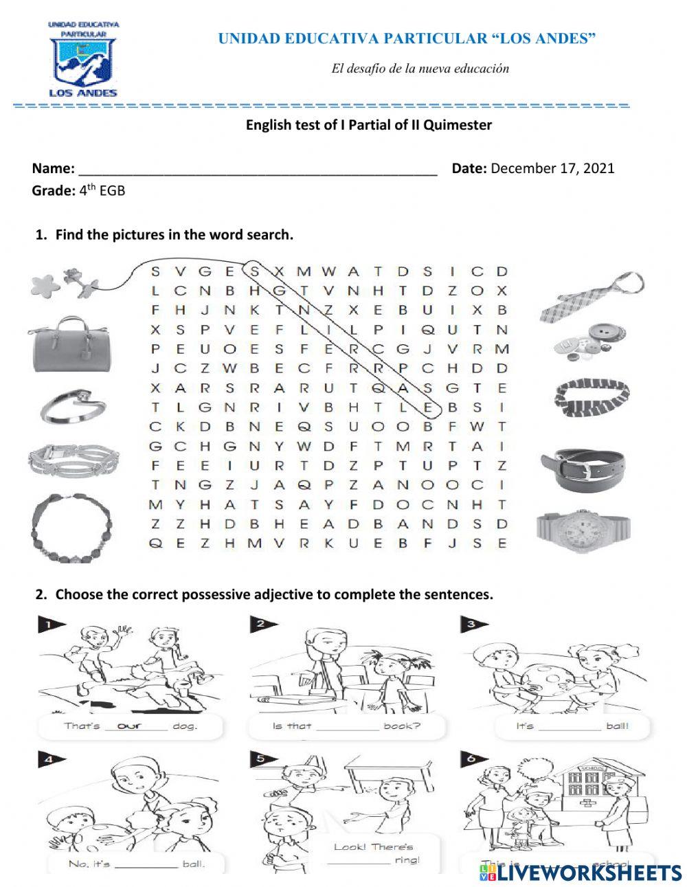 English test of 1p2q