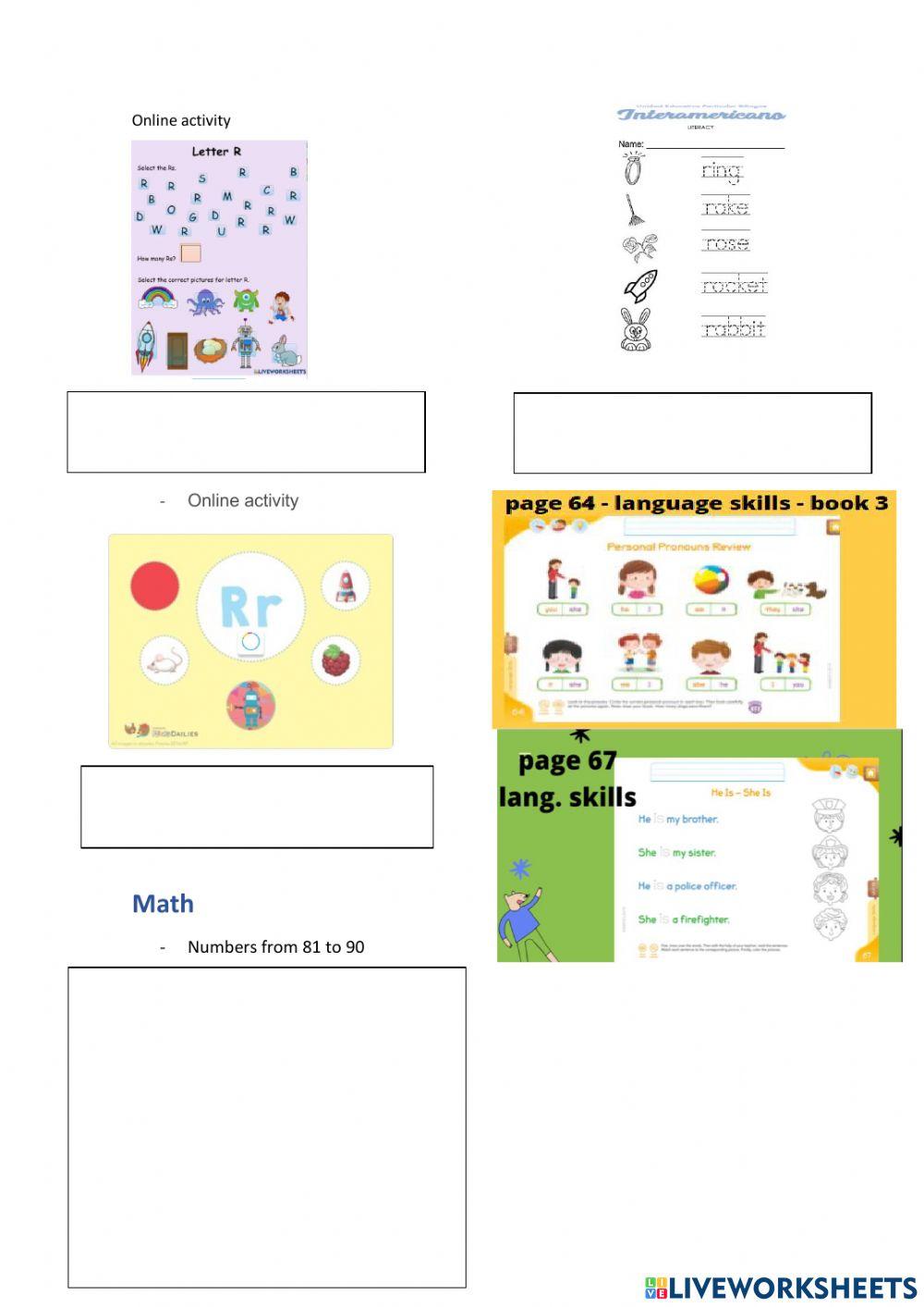 Weelky activities 32