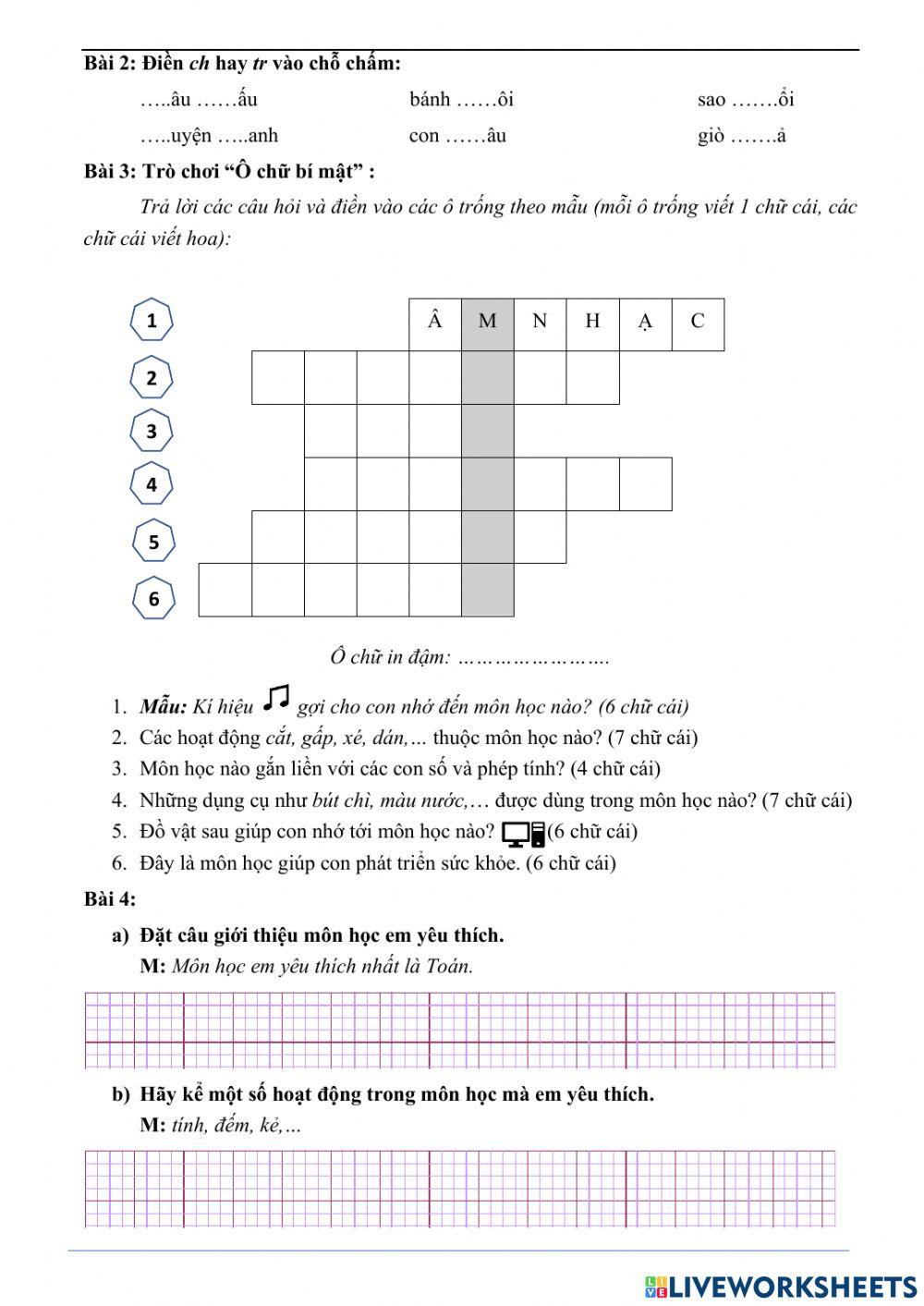 Ôn tập cuối kì 1