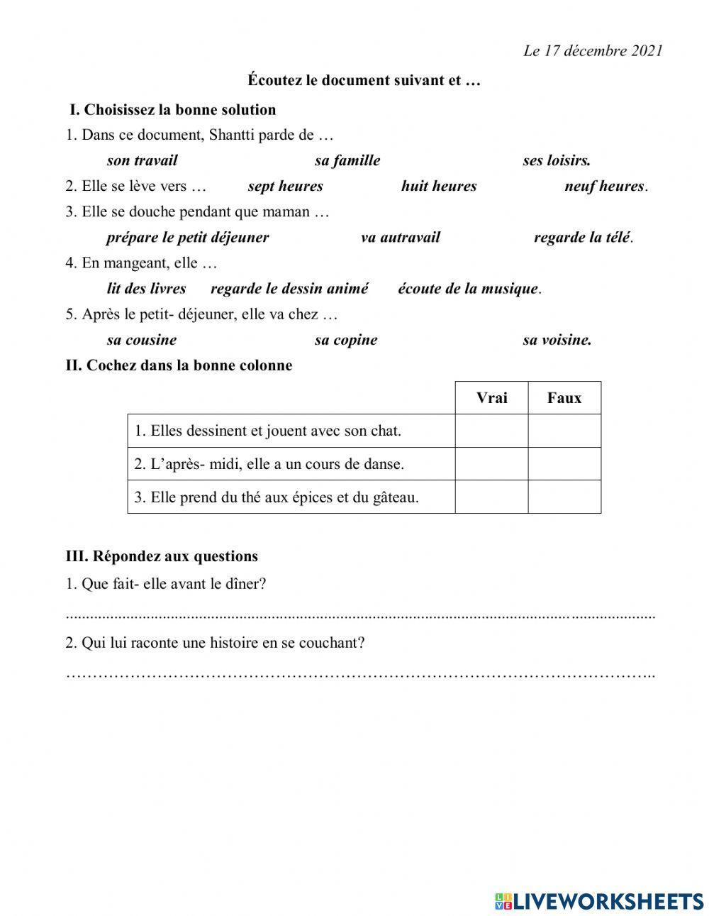 Compreshension orale