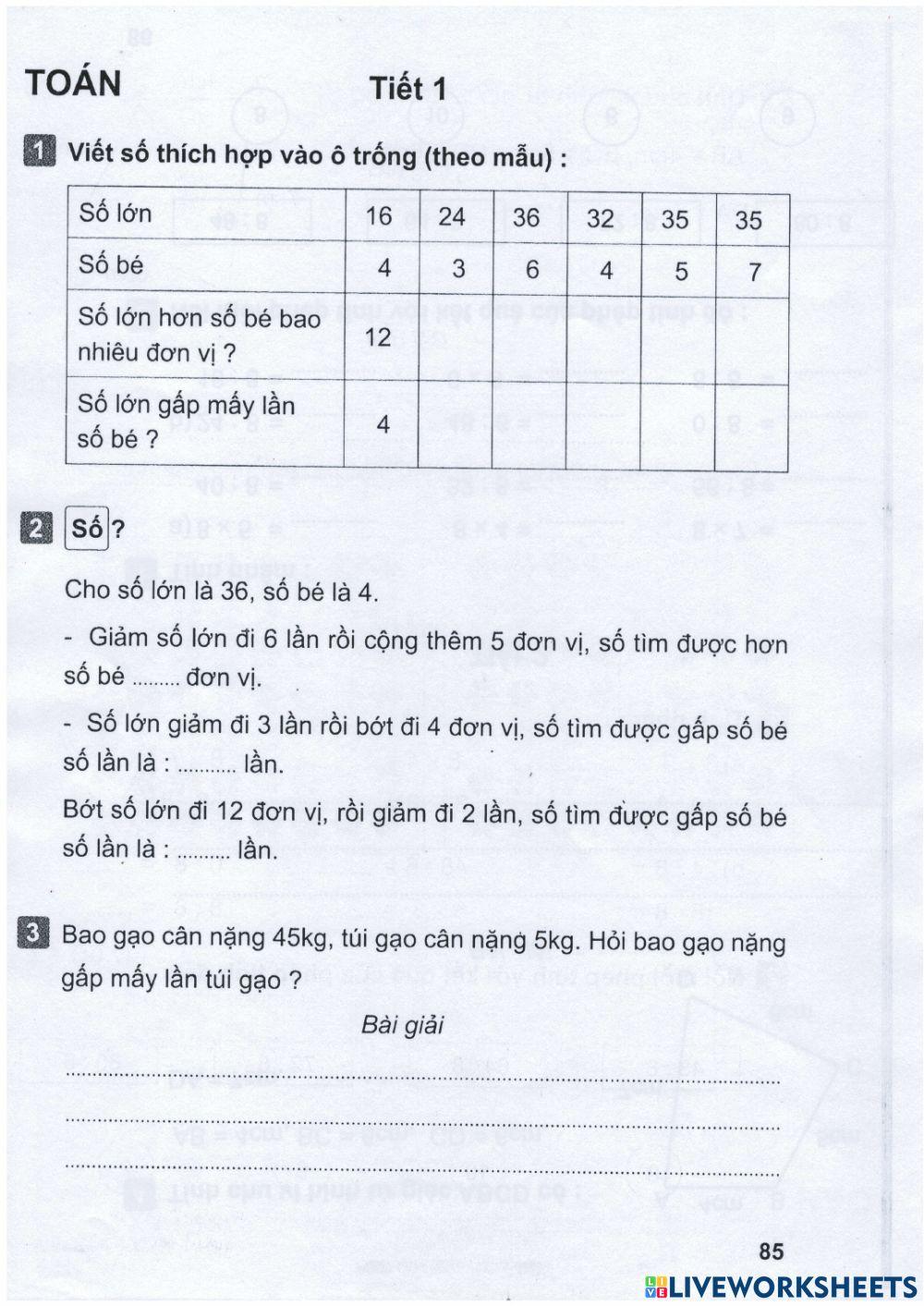 Ôn tập toán - tuần 12