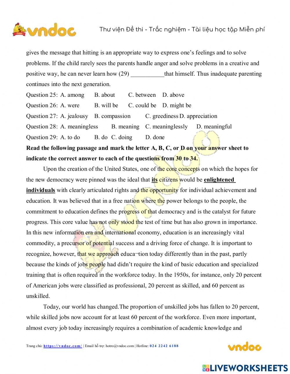 Đề thi tốt nghiệp THPT  2021 - mẫu đề 4