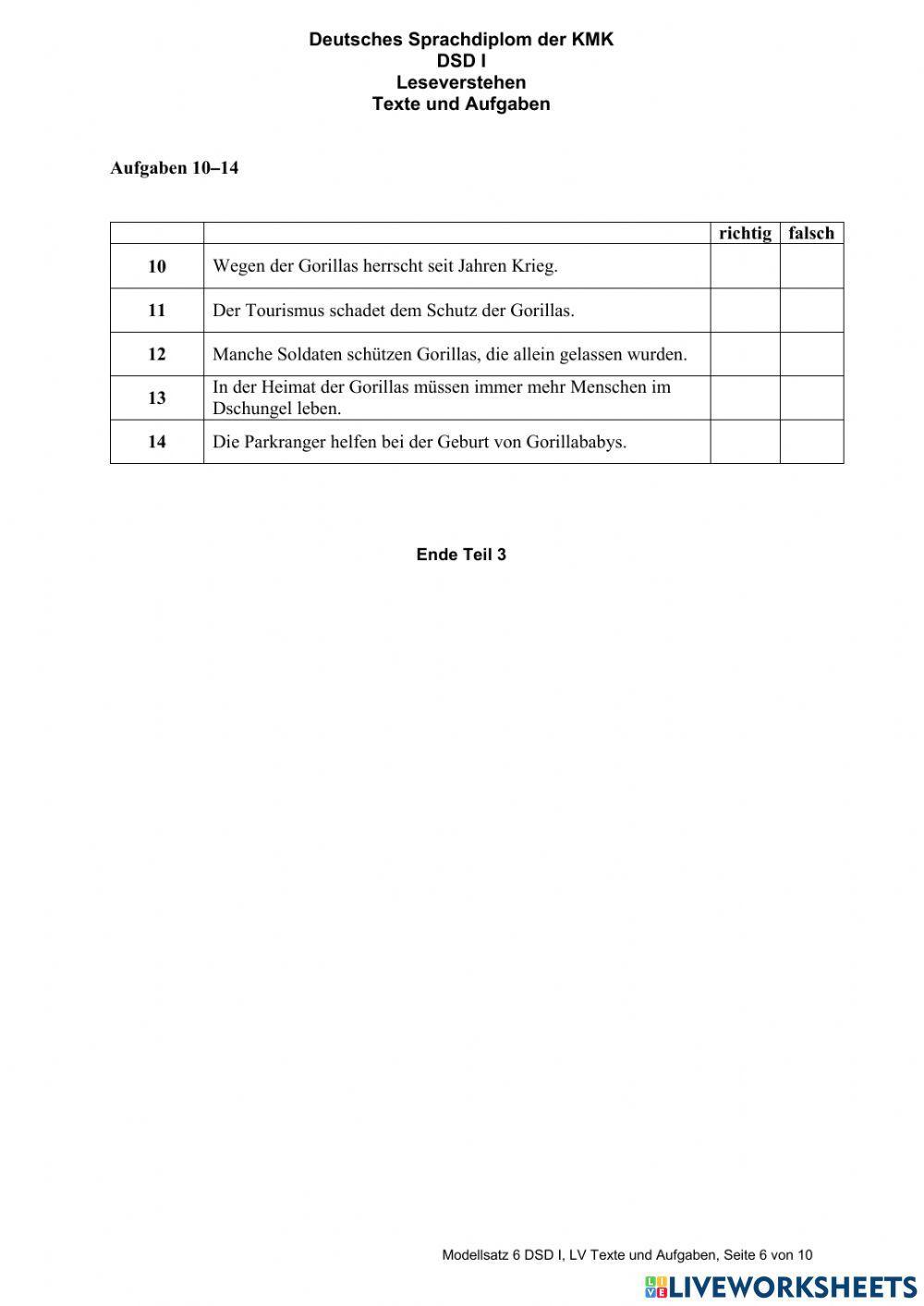 Dsd i modelsatz 6 leseverstehen
