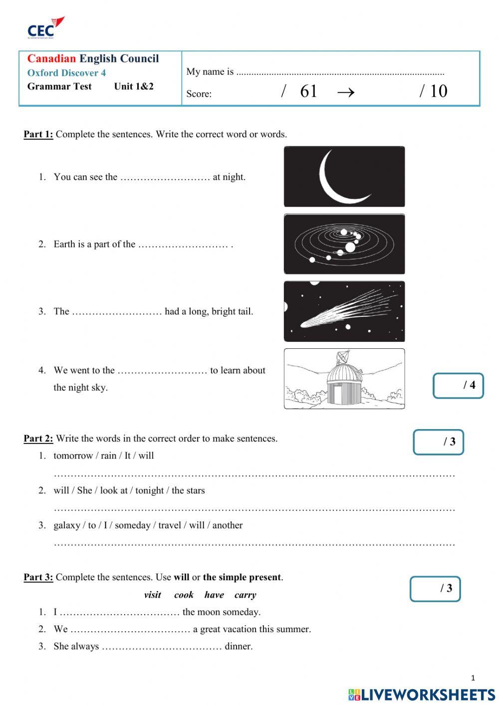 Discover 4 - Unit Test 1&2