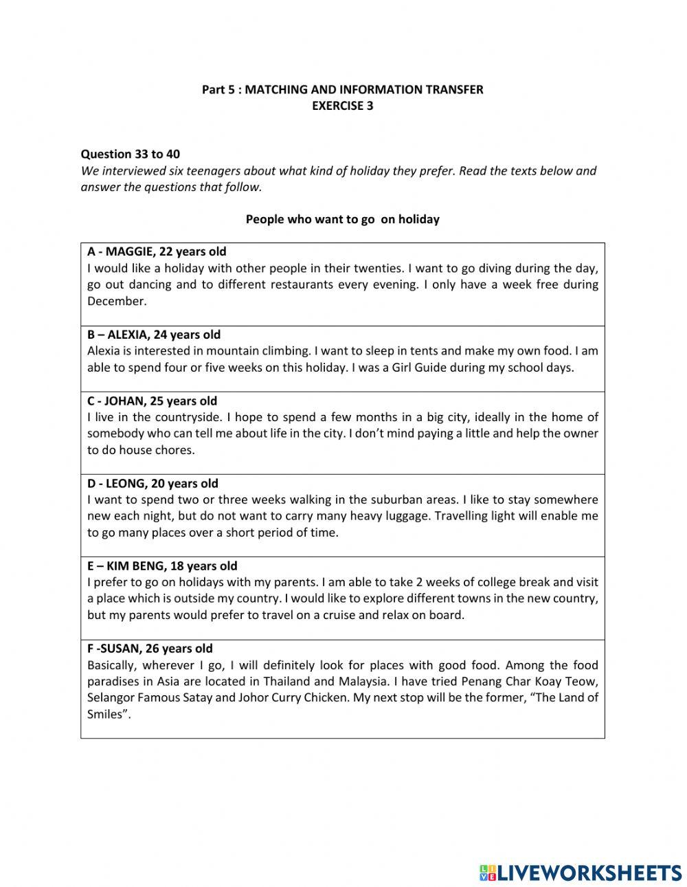 Information Transfer (Exercise 3)