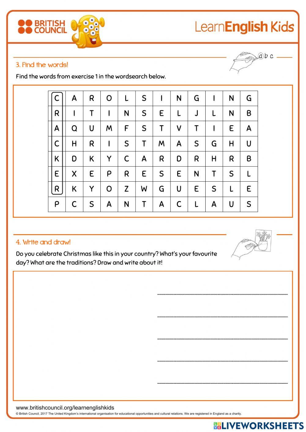 Christmas Britishcouncil Online Exercise For Live Worksheets Christmas Britishcouncil Online Exercise For Live Worksheets