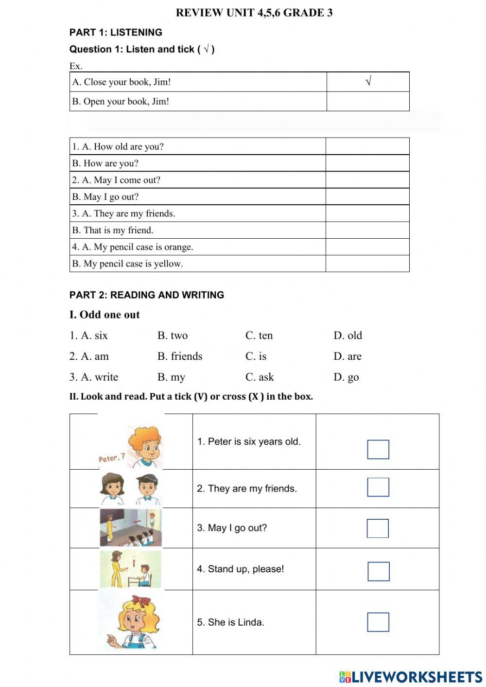 Review Unit 4,5,6 Grade 3
