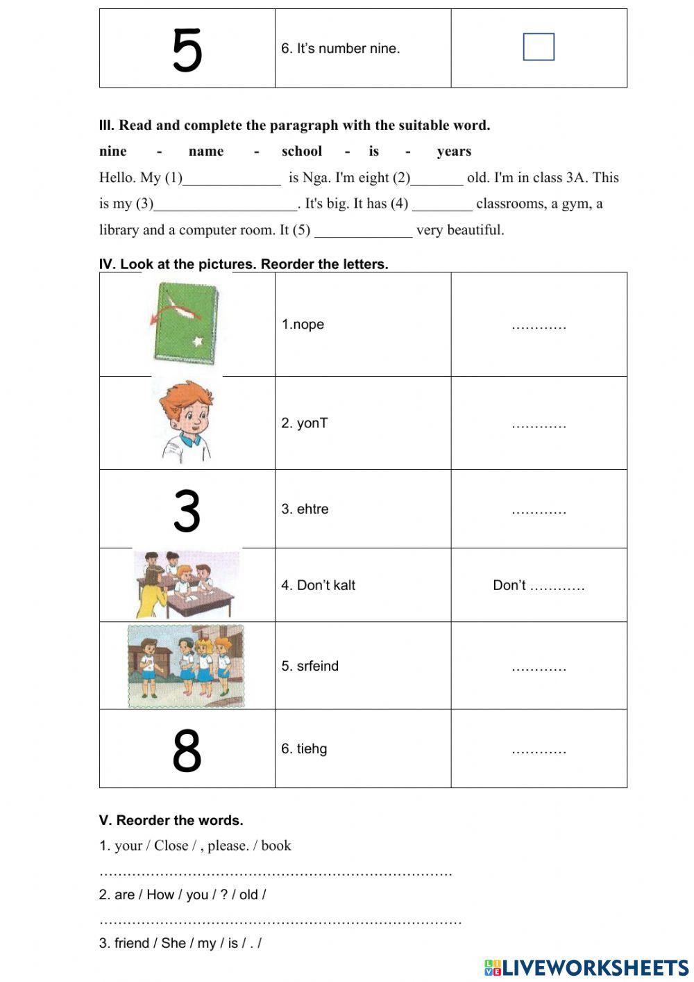 Review Unit 4,5,6 Grade 3