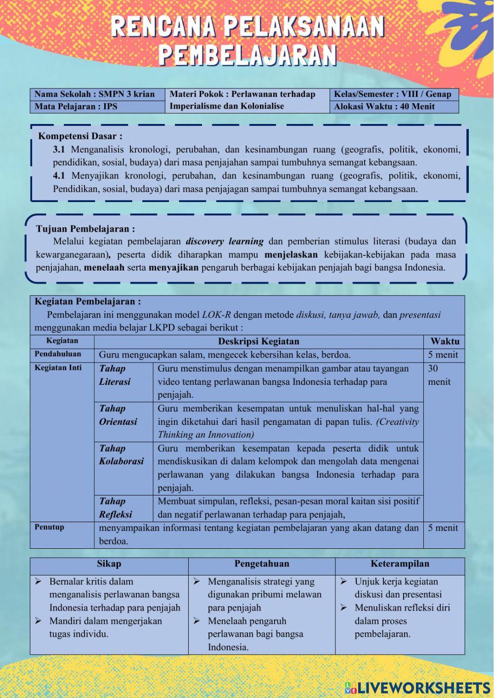 LKPD Digital Perlawanan Bangsa Indonesia