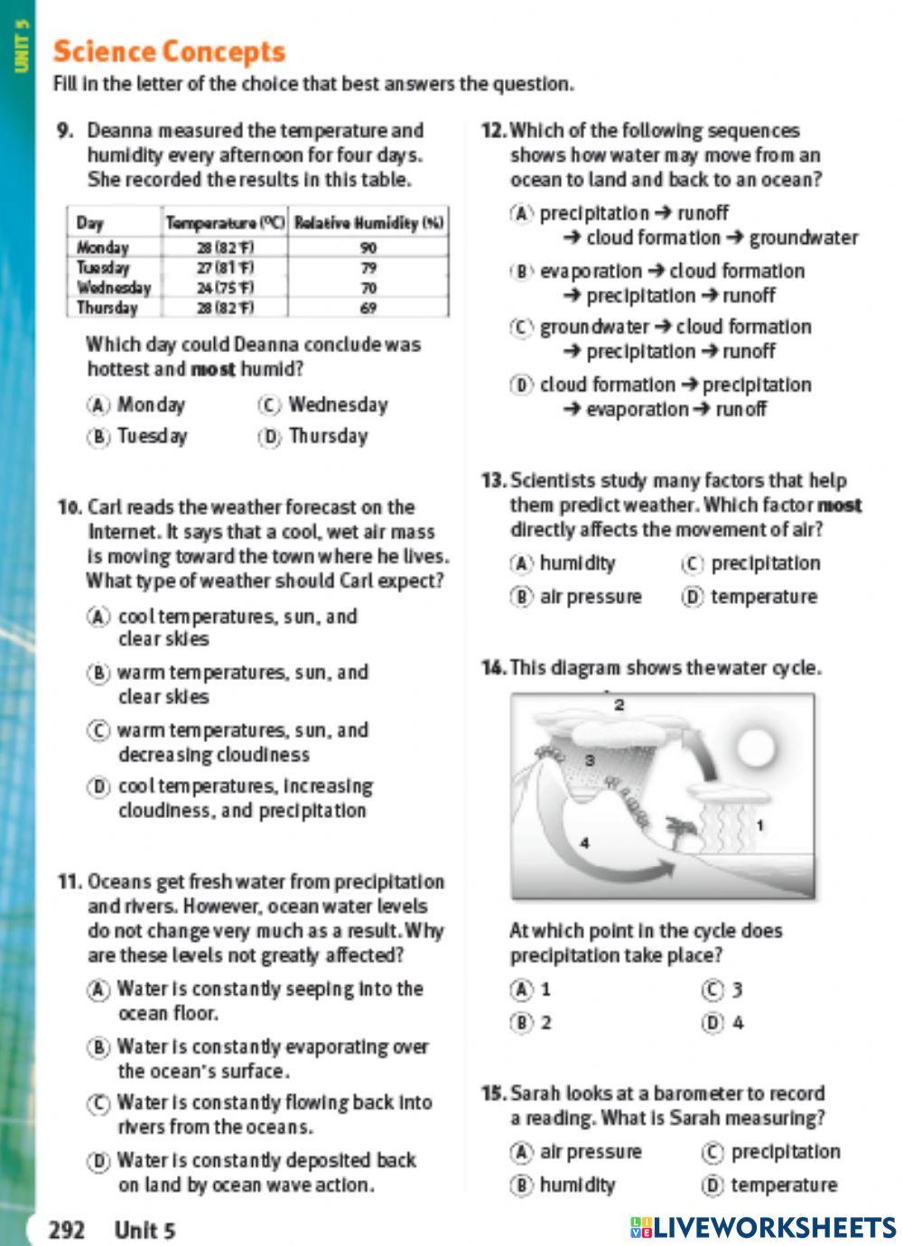 Unit 5 review 2 worksheet Live Worksheets