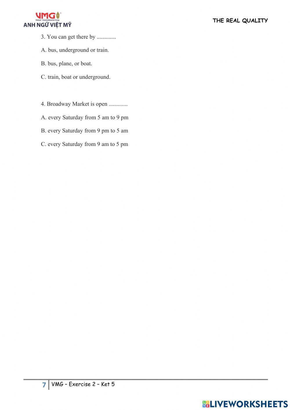 Ket 5 - Online Practice - Test 2