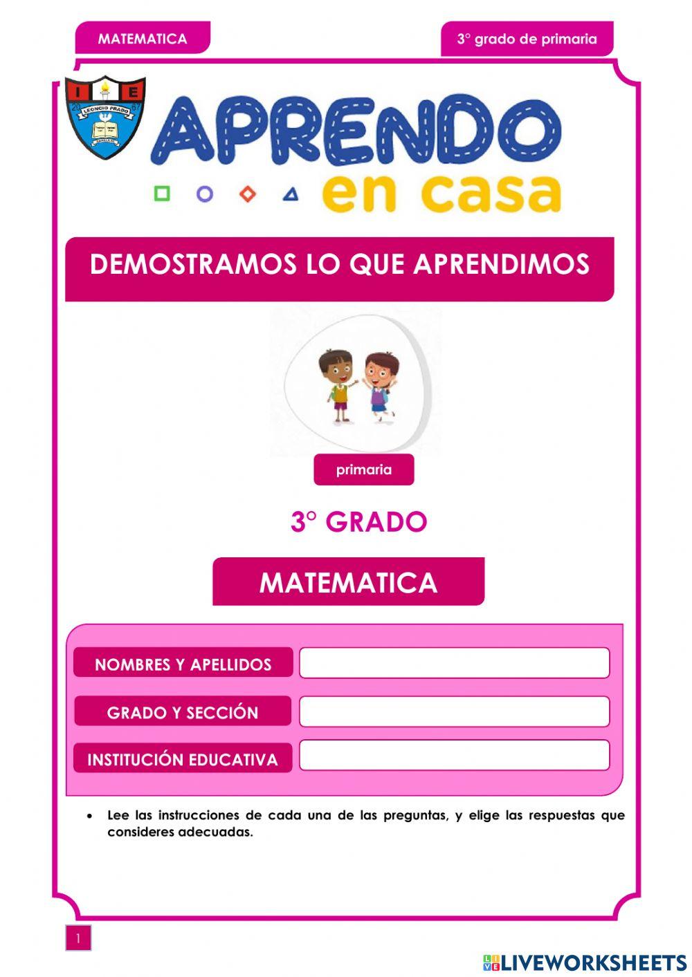 Evalueción Matemática