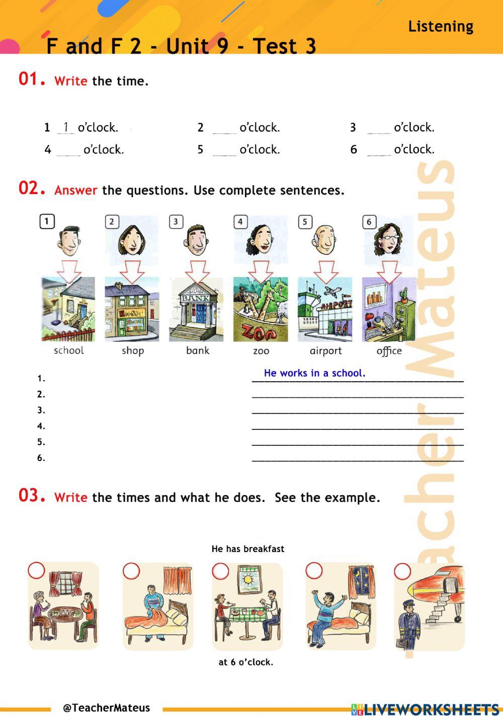 FF 2 - Unit 09 - TEST 3 - Listening