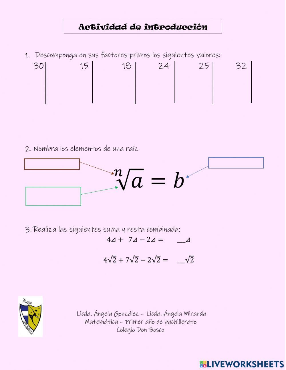 Introducción a radicales