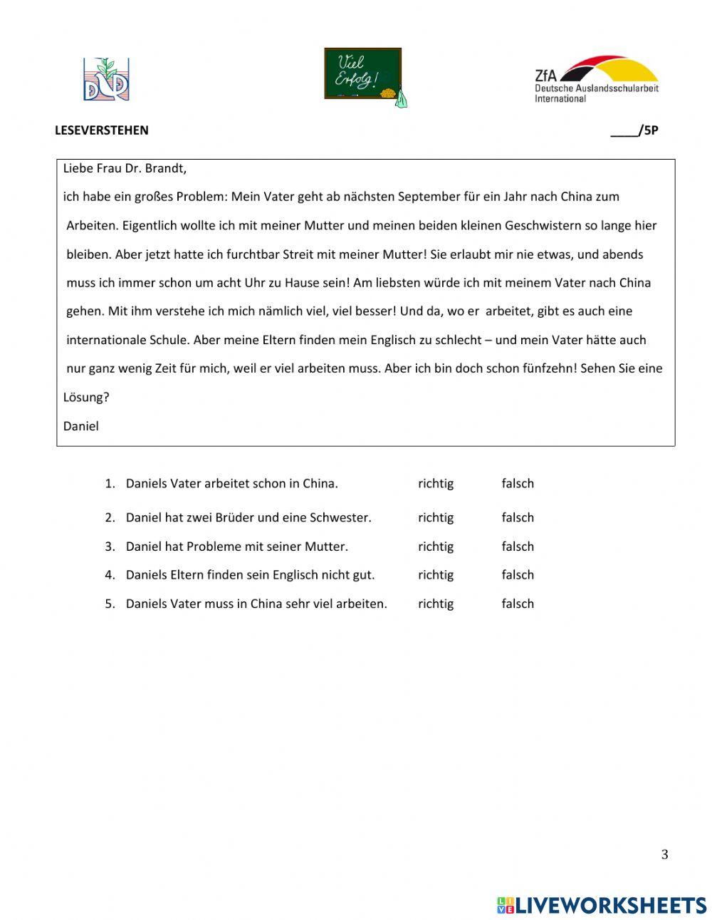 Semestertest Dong Da