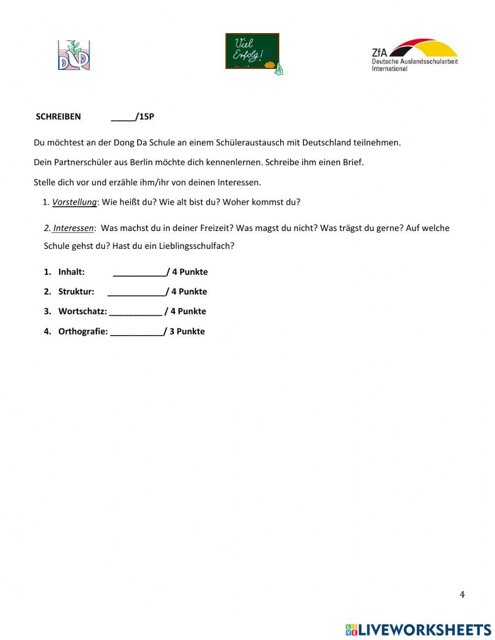 Semestertest Dong Da