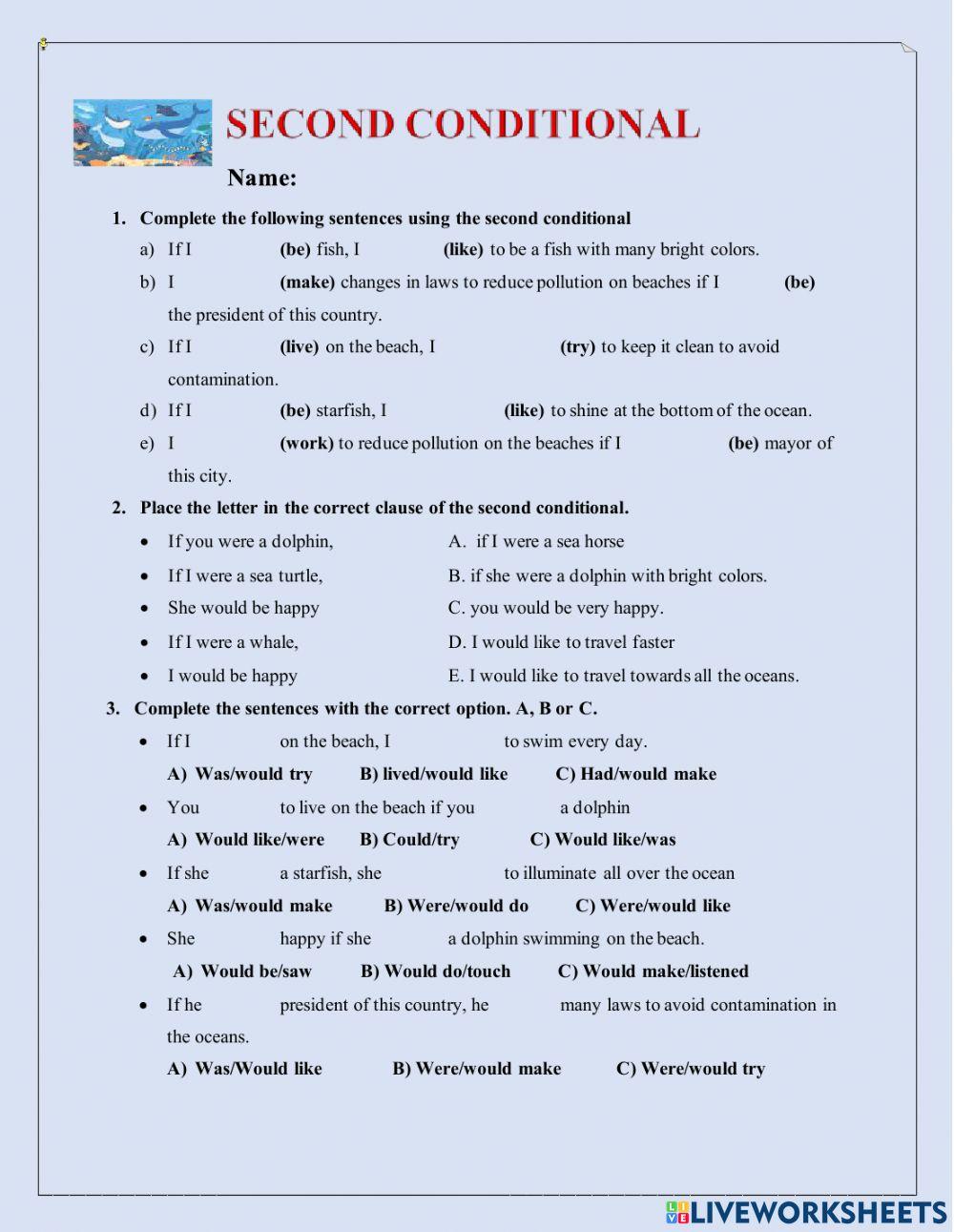 Worksheet Second conditional