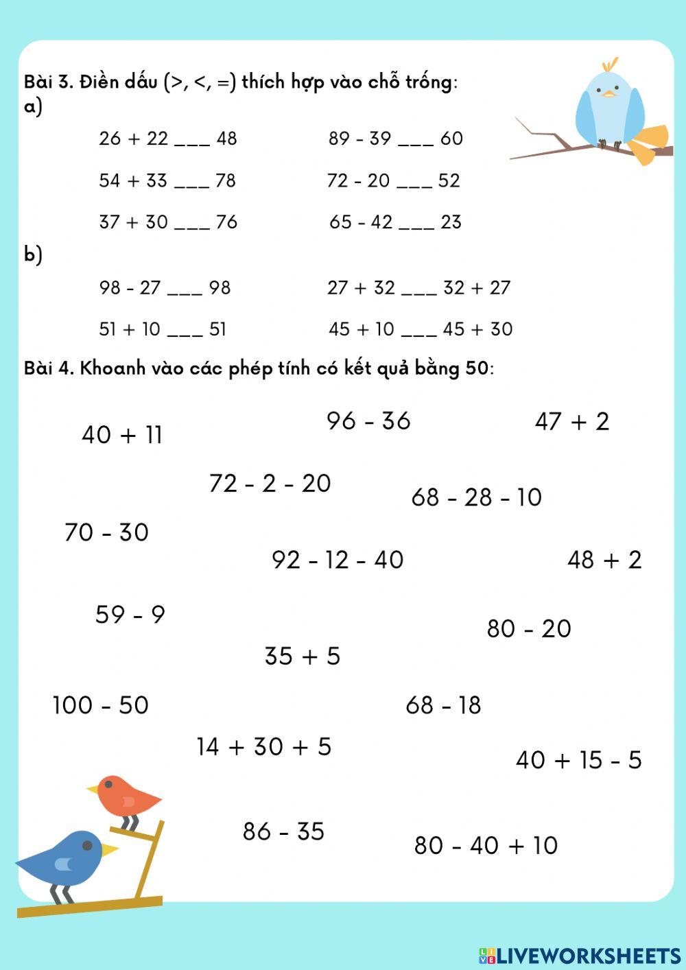 (2)-Jun-Phép cộng, phép trừ (không nhớ) trong phạm vi 100