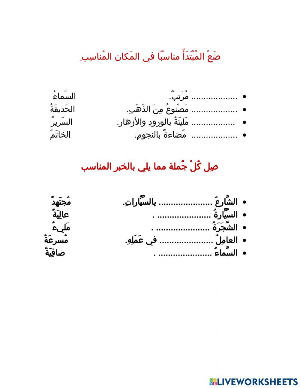 المبتدأ والخبر