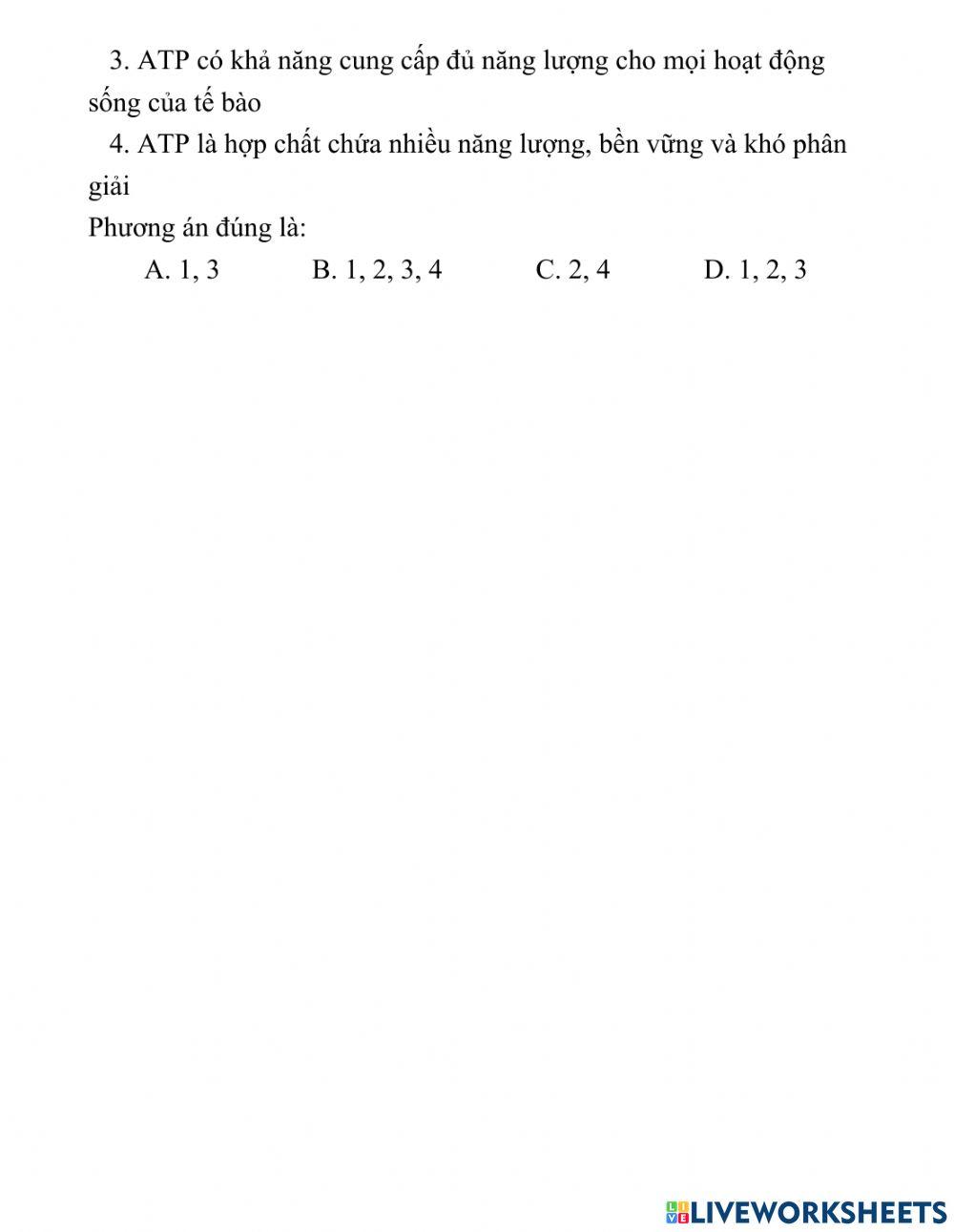 Bài 13. Sinh 10. CHVC và Năng lượng