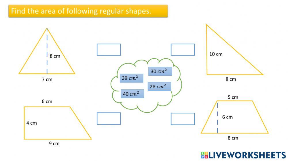 Area of triangle and trapezium