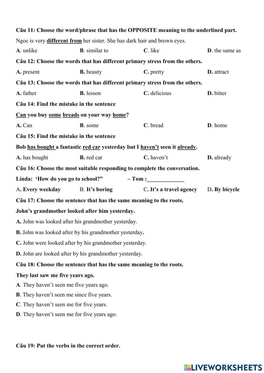 E7 - 15 minute test - unit 1 - 6