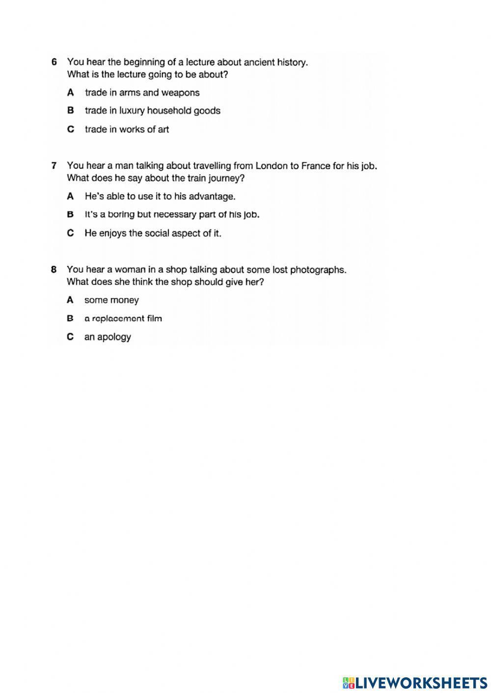 Listening practice 2 fce