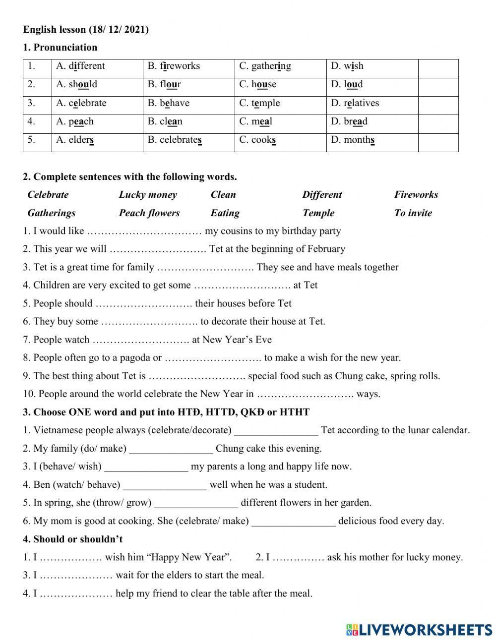 Group 4 - Our Tet holiday